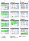 Kalender 2012 mit Ferien und Feiertagen Nordrhein-Westfalen