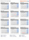 Kalender 2012 mit Ferien und Feiertagen Aust-Agder
