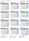 Kalender 2012 mit Ferien und Feiertagen West-Agder