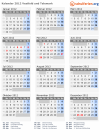 Kalender 2012 mit Ferien und Feiertagen Vestfold und Telemark