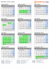 Kalender 2012 mit Ferien und Feiertagen Lebus