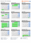 Kalender 2012 mit Ferien und Feiertagen Schlesien