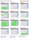 Kalender 2012 mit Ferien und Feiertagen Westpommern