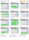 Kalender 2012 mit Ferien und Feiertagen Sachsen