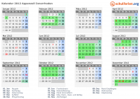 Kalender 2012 mit Ferien und Feiertagen Appenzell Innerrhoden