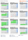 Kalender 2012 mit Ferien und Feiertagen Bern