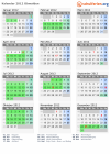 Kalender 2012 mit Ferien und Feiertagen Obwalden