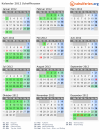 Kalender 2012 mit Ferien und Feiertagen Schaffhausen
