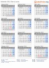 Kalender 2012 mit Ferien und Feiertagen Sierra Leone