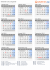 Kalender 2012 mit Ferien und Feiertagen Uganda