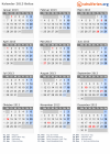 Kalender 2013 mit Ferien und Feiertagen Belize