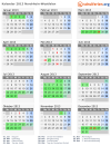Kalender 2013 mit Ferien und Feiertagen Nordrhein-Westfalen
