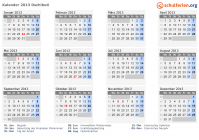 Kalender 2013 mit Ferien und Feiertagen Dschibuti