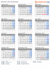 Kalender 2013 mit Ferien und Feiertagen Guatemala