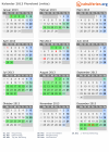 Kalender 2013 mit Ferien und Feiertagen Flevoland (mitte)