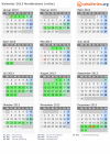 Kalender 2013 mit Ferien und Feiertagen Nordbrabant (mitte)