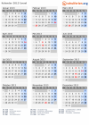 Kalender 2013 mit Ferien und Feiertagen Israel