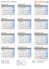 Kalender 2013 mit Ferien und Feiertagen Lettland