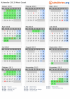 Kalender 2013 mit Ferien und Feiertagen West Coast