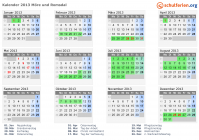 Kalender 2013 mit Ferien und Feiertagen Møre og Romsdal