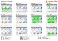 Kalender 2013 mit Ferien und Feiertagen Lebus
