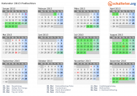 Kalender 2013 mit Ferien und Feiertagen Podlachien
