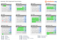 Kalender 2013 mit Ferien und Feiertagen Appenzell Innerrhoden