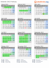 Kalender 2013 mit Ferien und Feiertagen Freiburg