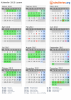 Kalender 2013 mit Ferien und Feiertagen Luzern