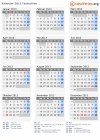 Kalender 2013 mit Ferien und Feiertagen Tschechien