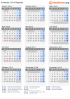 Kalender 2014 mit Ferien und Feiertagen Ägypten