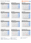 Kalender 2014 mit Ferien und Feiertagen Angola