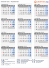 Kalender 2014 mit Ferien und Feiertagen Argentinien