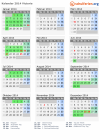 Kalender 2014 mit Ferien und Feiertagen Victoria