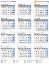 Kalender 2014 mit Ferien und Feiertagen Bolivien