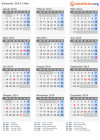 Kalender 2014 mit Ferien und Feiertagen Chile