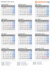 Kalender 2014 mit Ferien und Feiertagen Arrö