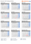 Kalender 2014 mit Ferien und Feiertagen Faaborg-Midtfyn