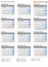 Kalender 2014 mit Ferien und Feiertagen Solrød