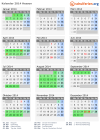 Kalender 2014 mit Ferien und Feiertagen Hessen