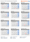 Kalender 2014 mit Ferien und Feiertagen Dominikanische Republik