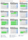 Kalender 2014 mit Ferien und Feiertagen Clermont-Ferrand