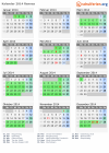 Kalender 2014 mit Ferien und Feiertagen Rennes