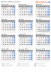 Kalender 2014 mit Ferien und Feiertagen Griechenland