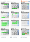Kalender 2014 mit Ferien und Feiertagen Flevoland (nord)