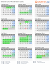 Kalender 2014 mit Ferien und Feiertagen Nordbrabant (süd)