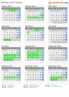 Kalender 2014 mit Ferien und Feiertagen Zeeland