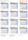 Kalender 2014 mit Ferien und Feiertagen Irland