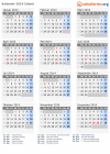 Kalender 2014 mit Ferien und Feiertagen Island