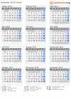 Kalender 2014 mit Ferien und Feiertagen Israel